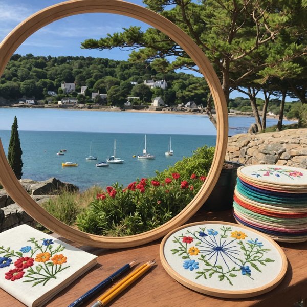 Où trouver une location de vacances en Bretagne avec des ateliers de broderie et des balades en bord de mer?